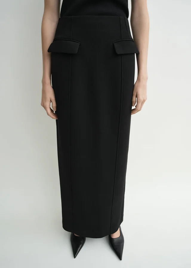 Totême Pleated Slit-Detailed Skirt, photo 5 of 6 from SENSER