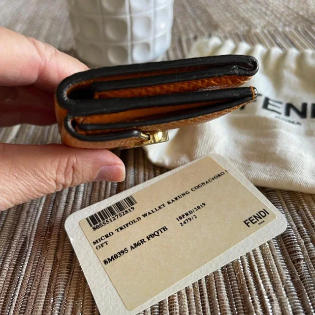 Fendi Women's Wallet - Orange in orange from Depop, photo 6 of 9