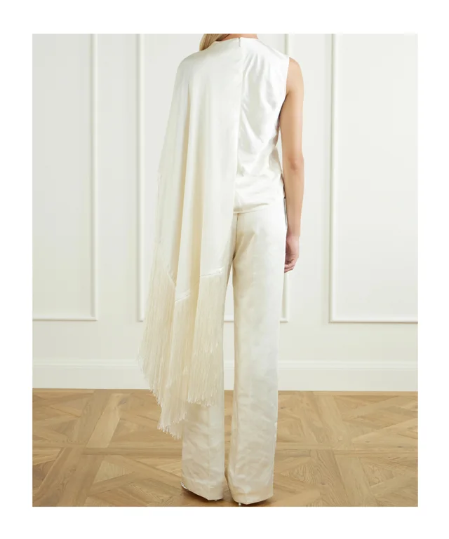 Self-Portrait Asymmetrical patchwork top with tassel trim, photo 4 of 5 from SENSER