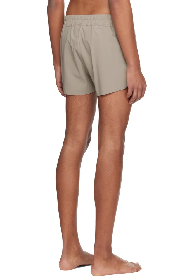 Rick Owens Taupe Temple Boxer Swim Shorts, photo 3 of 4 from SSENSE
