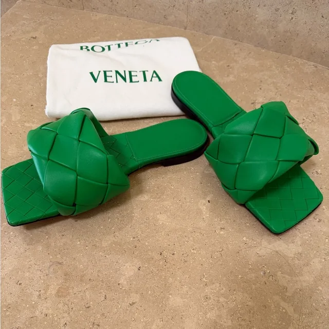 Bottega Veneta Lido Flat Sandals in green from Poshmark