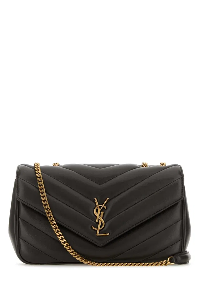 Saint Laurent Loulou Shoulder Bag — Black in Black Calfskin from HEWI