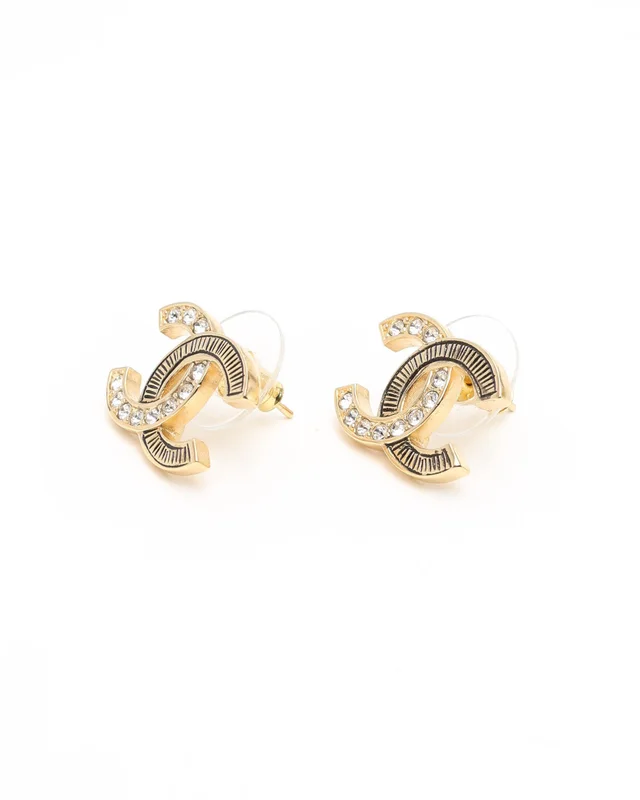 Chanel CC Rhinestone Earrings from A Retro Tale, photo 3 of 4