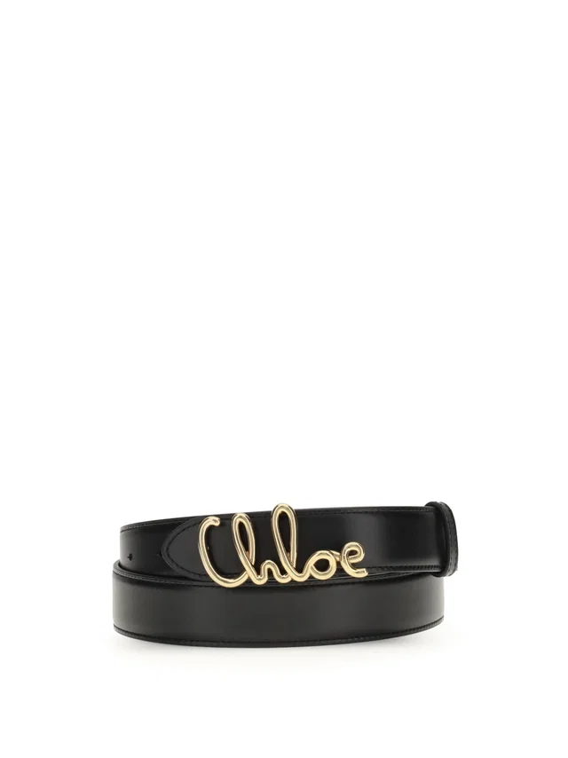 Chloé Belt — Black Calf Leather Bos Taurus in Black Calfskin from HEWI