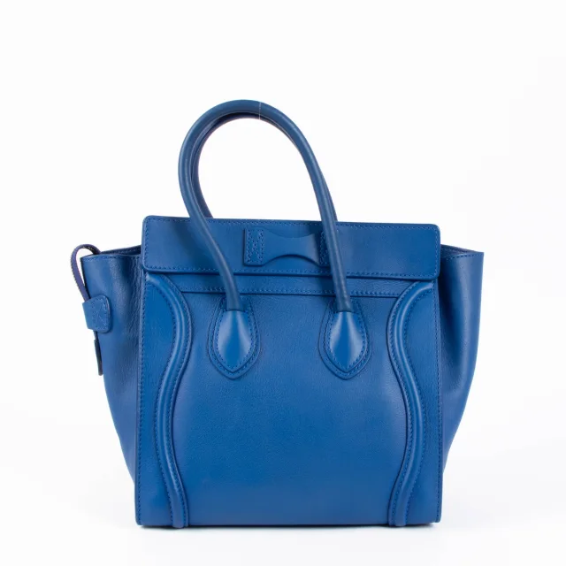 Celine Electric Blue Micro Luggage Bag in Blue Leather from Labellov, photo 3 of 5