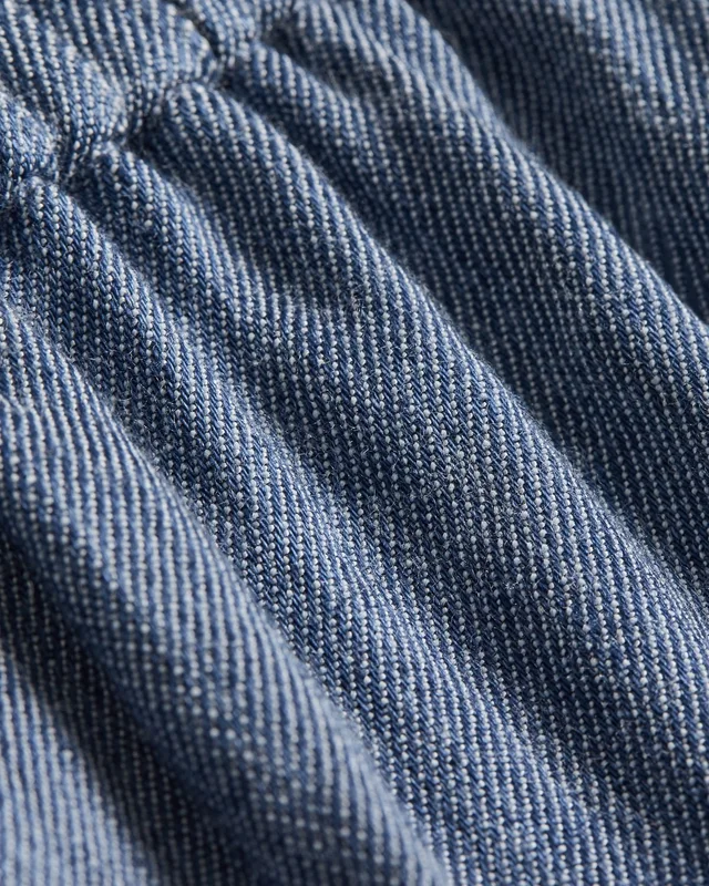 Theory Classic Straight Pull-On Pant in Fluid Linen in INK BLUE, photo 12 of 12 from Theory
