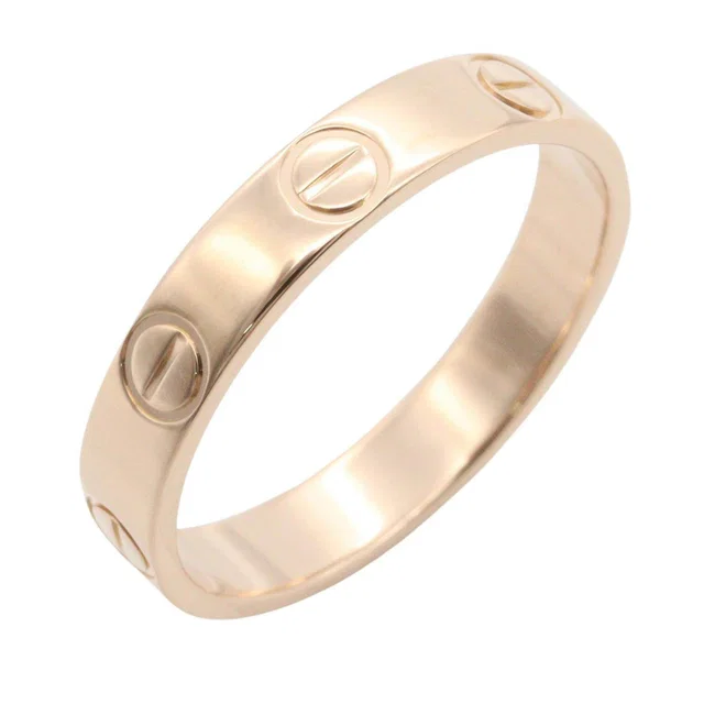 Cartier Mini Love Au750 Pink Gold Ring Size 9 in Pink from LuxUness