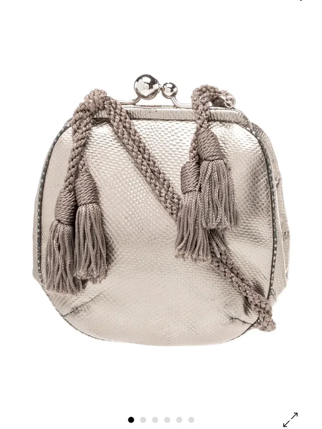 Judith Leiber Kiss-Lock/ Leather Evening Bag With A Signature Mirror in silver|gray Leather from Poshmark