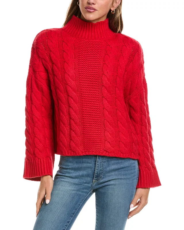 525 America Oversized Chunky Cable Mock Neck Sweater, image 1 of 1 from Rue La La
