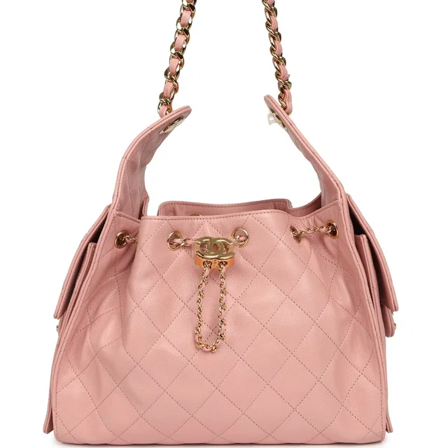 Chanel Small 25 Hobo Bag Light Pink Caviar Gold Hardware in Pink Caviar leather from Madison Avenue Couture
