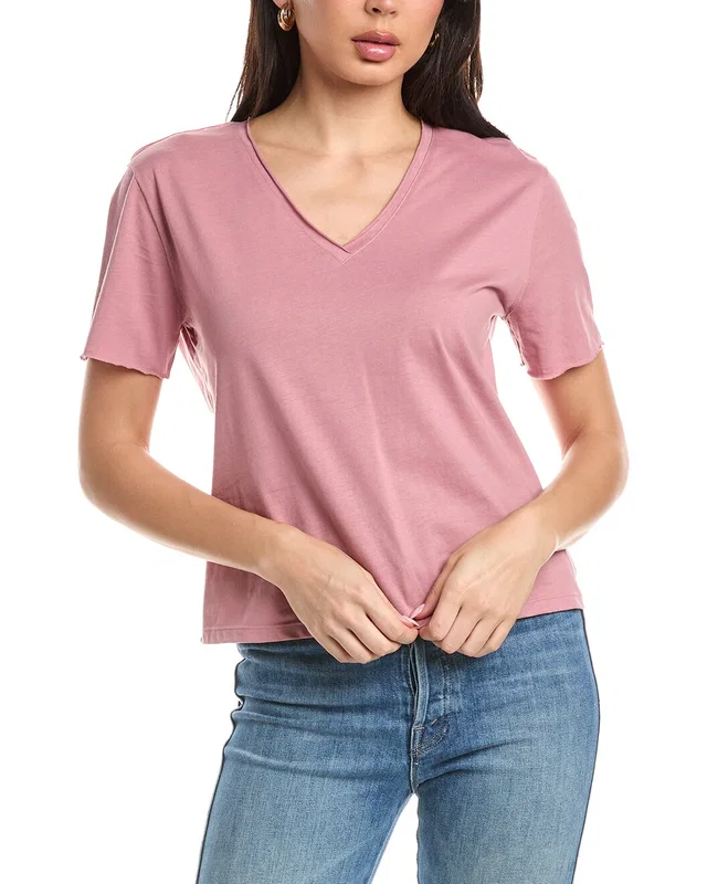 Femme Society V-Neck Short Sleeve Top, image 1 of 1 from Gilt
