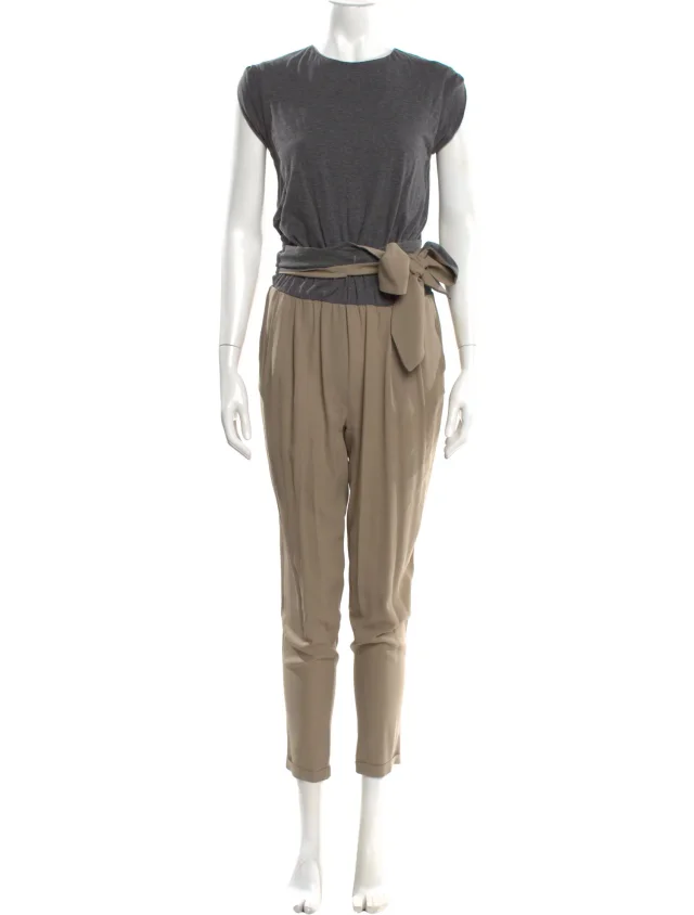 Brunello Cucinelli Scoop Neck Jumpsuit in gray from The RealReal