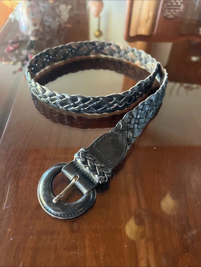 Omega Braided Genuine Leather Belt in black Leather from Poshmark