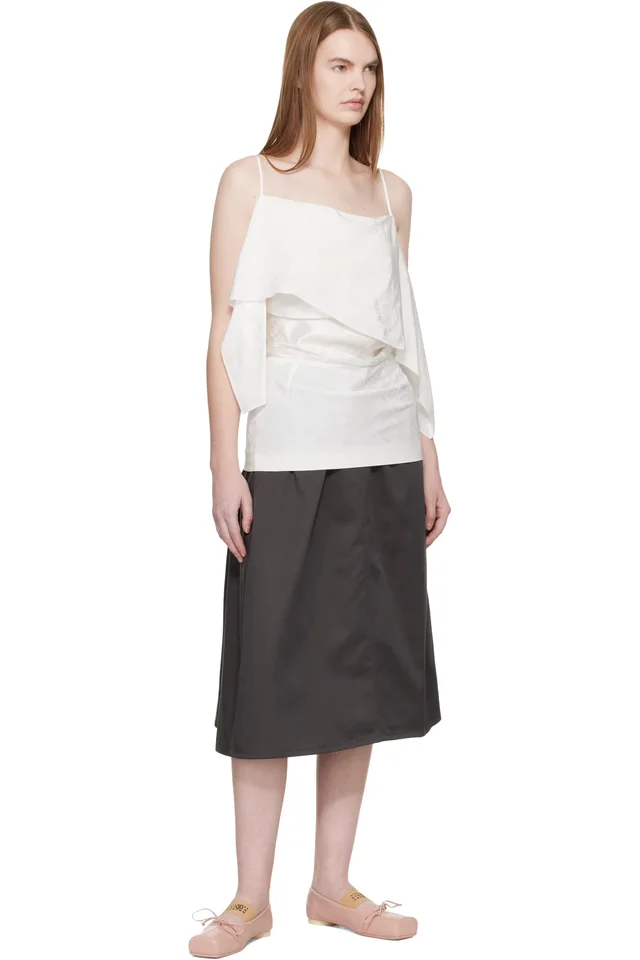 MM6 Maison Margiela Gray Long Skirt, photo 4 of 4 from SSENSE