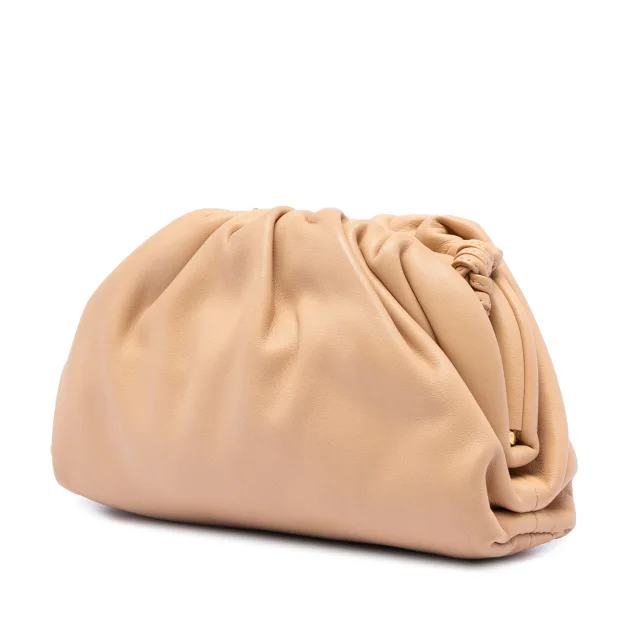 Bottega Veneta Lambskin The Mini Pouch Crossbody in Beige Lambskin from Designer Revival, photo 2 of 7
