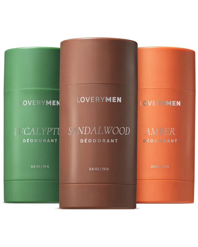 Lovery 3pc Amber, Eucalyptus Sandalwood Aluminum Free Deodorant Stick Set, image 1 of 1 from Rue La La