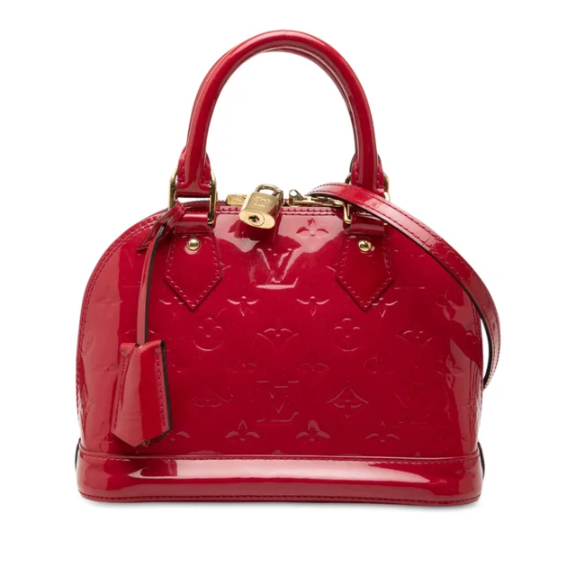 Red Louis Vuitton Monogram Vernis Alma BB Satchel in Red Leather from Designer Revival, photo 1 of 1