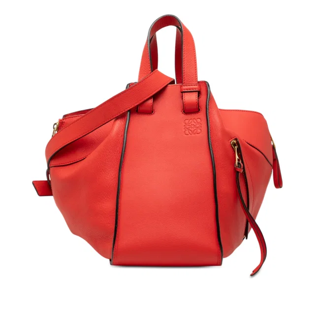 Red LOEWE Small Calfskin Hammock Satchel in Red Calfskin from Designer Revival