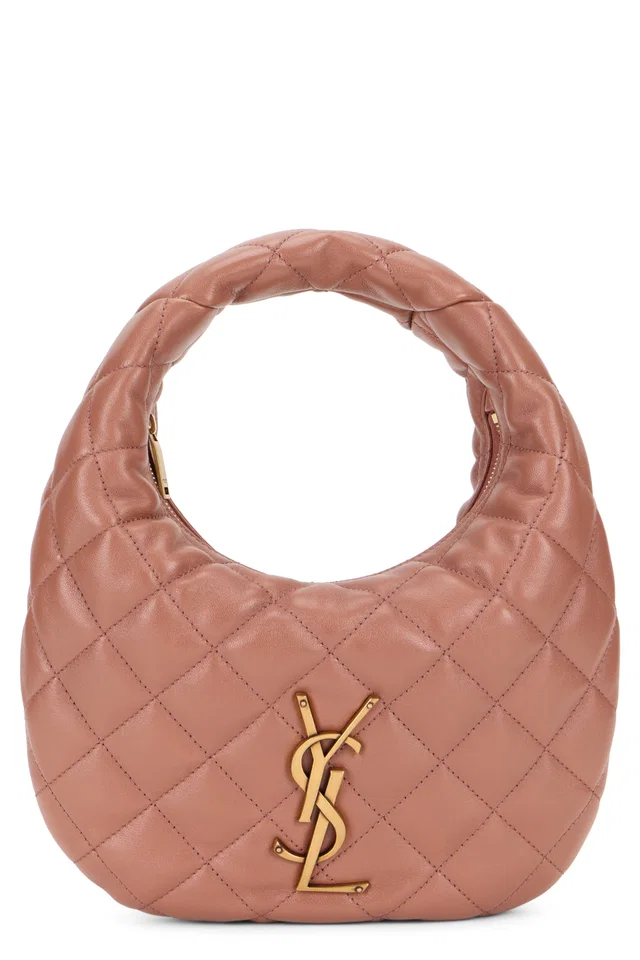 Saint Laurent Quilted Lambskin Shoulder Bag — Pink Leather in Pink Lambskin from HEWI