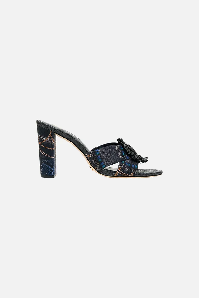 Camilla eBoutique AZRA PRINTED RAFFIA MULE HEEL SONG OF THE SOLSTICE from CAMILLA, photo 1 of 1