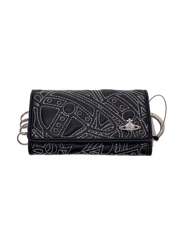 Vivienne Westwood Contrast Stitch Orb Keyring Case in black from Grailed