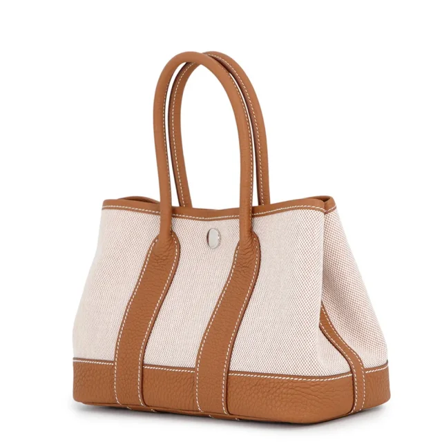 Hermès Neo Garden Gold/Ecru Toile H Negonda Leather Size 23 in Gold Leather from GALLERY RARE, photo 3 of 8