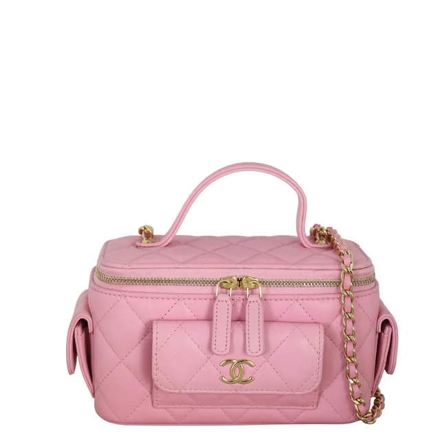 Chanel Polly Pocket Vanity Case Chain Bag in Lambskin from Luxe.It.Fwd
