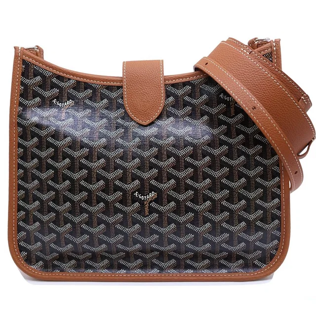 Goyard Musette Shoulder Bag Dincanvas Black Brown Silver in Black Leather from The Reluxe