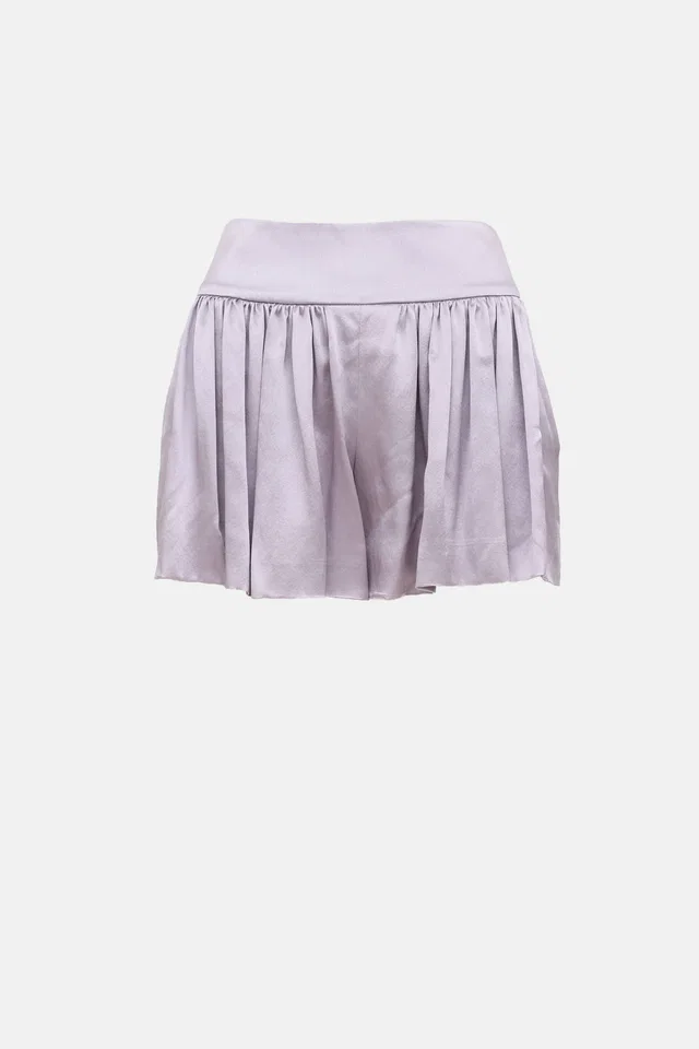 Prada 2008 Silk Pleated Shorts in Silk from VSP Consignment