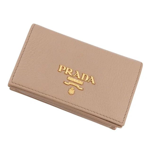 Prada Card Case Beige1MC122 Leather in Leather from GALLERY RARE