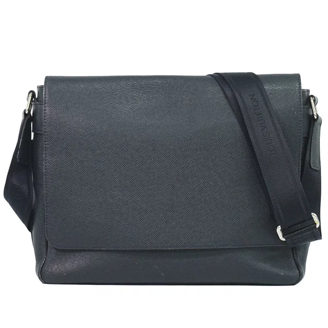 Louis Vuitton Roman MM Taiga Leather Shoulder Bag Boreal Dark Navy in Navy Leather from The Reluxe