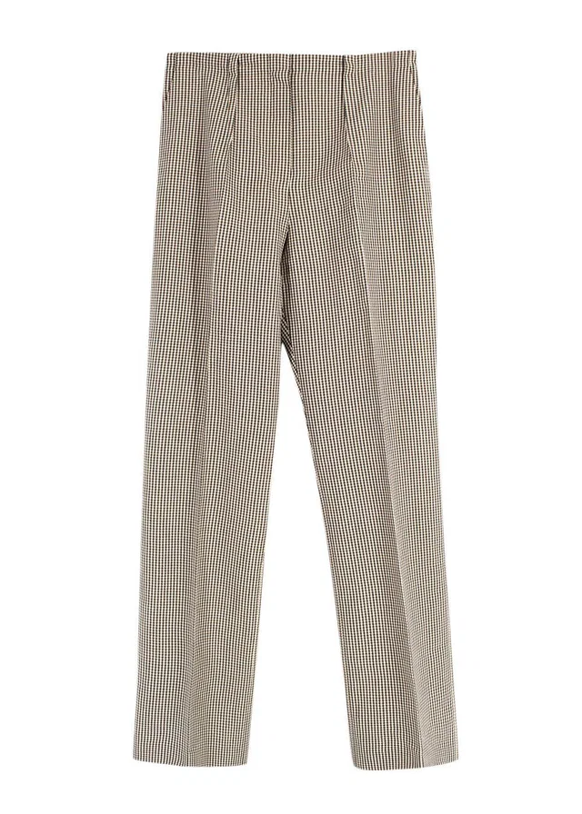 Fendi Brown Houndstooth Wool Trousers in Brown Wool from HEWI