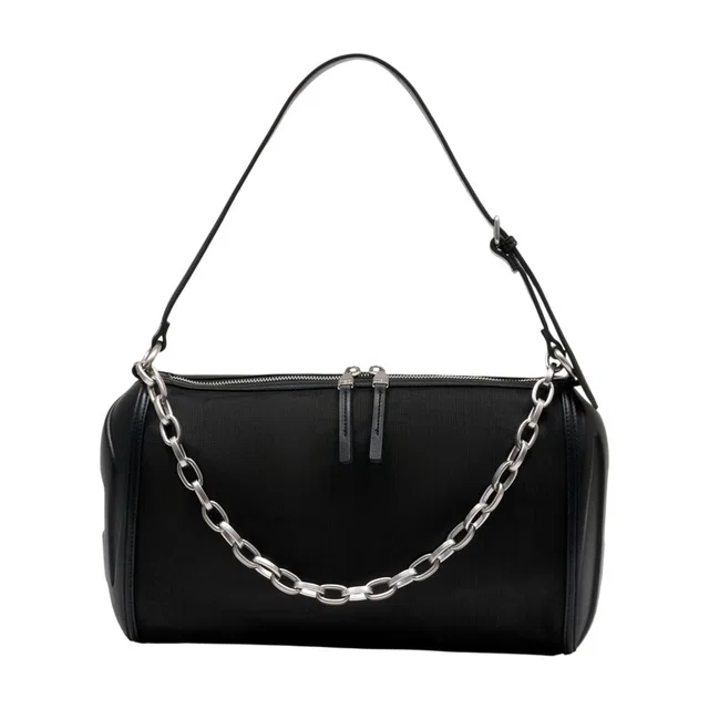 Diesel Chain-Accented Synthetic Shoulder Bag — Black in Black from HEWI