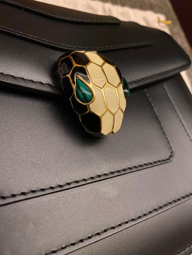 Bvlgari Black Smooth Calfskin Serpenti Forever Shoulder Bag in Black Calfskin from Luxury Promise, photo 3 of 4