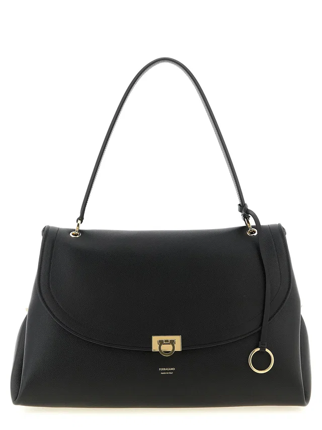 Ferragamo Sofia Shoulder Bag — Black in Black Calfskin from HEWI