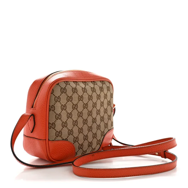 Gucci Monogram Dollar Calfskin Mini Bree Messenger Bag Beige Ebony Sun Orange in Beige Calfskin from FASHIONPHILE, photo 3 of 13