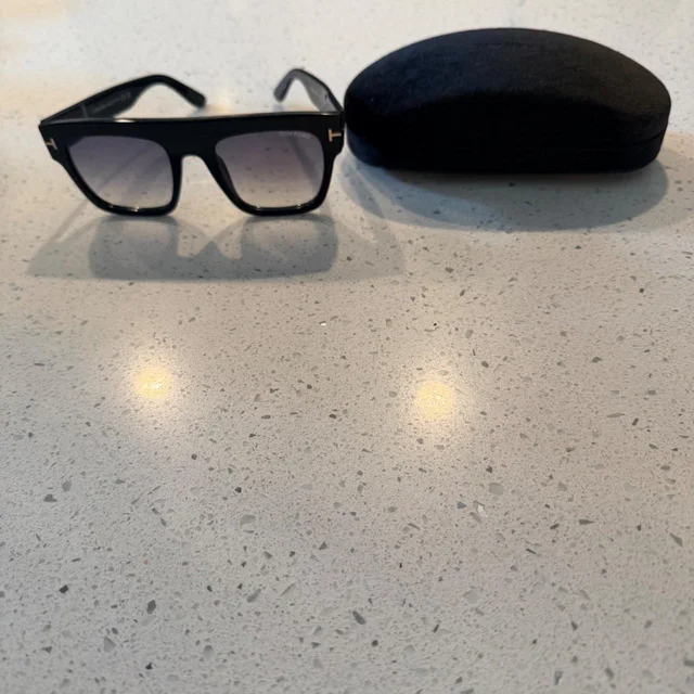 Tom Ford Men's Oversized Sunglasses - Black in black from Depop, photo 7 of 9