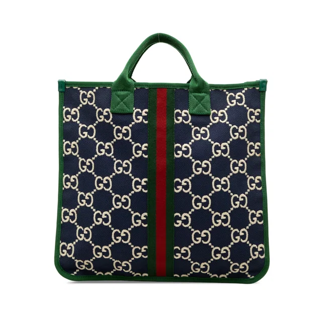 Blue Gucci Childrens GG Nylon Web Tote in Blue Nylon from Designer Revival