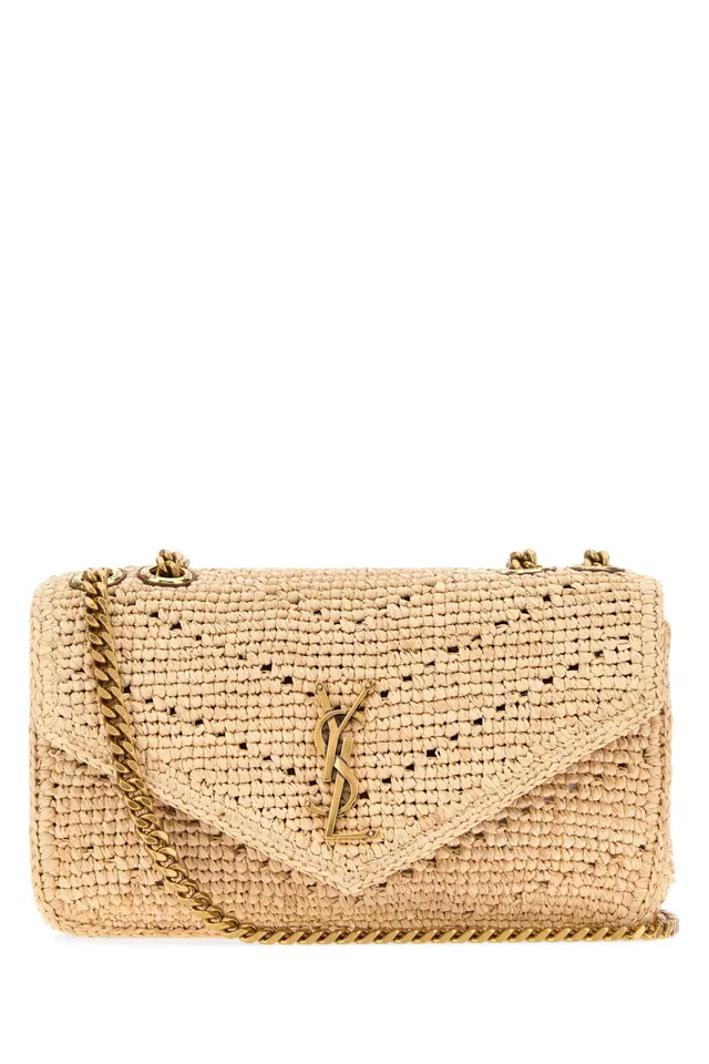 Saint Laurent Loulou Shoulder Bag — Beige in Beige Woven leather from HEWI