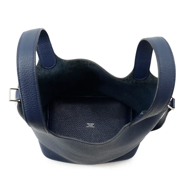 Hermès Picotin Lock Blue Saphir Taurillon Clemence Size PM in Blue Clemence leather from GALLERY RARE, photo 6 of 17