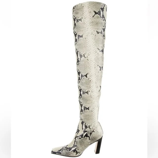 Khaite Printed Leather Boots in black Leather from Poshmark