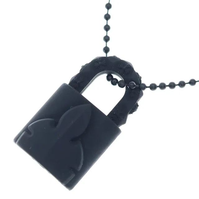 Chrome Hearts Rubber Padlock Flerknee Slcn Necklace Silicone Black in Black from The Reluxe