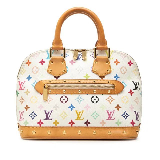 White Louis Vuitton Monogram Multicolore Alma PM Handbag in White Canvas from Designer Revival