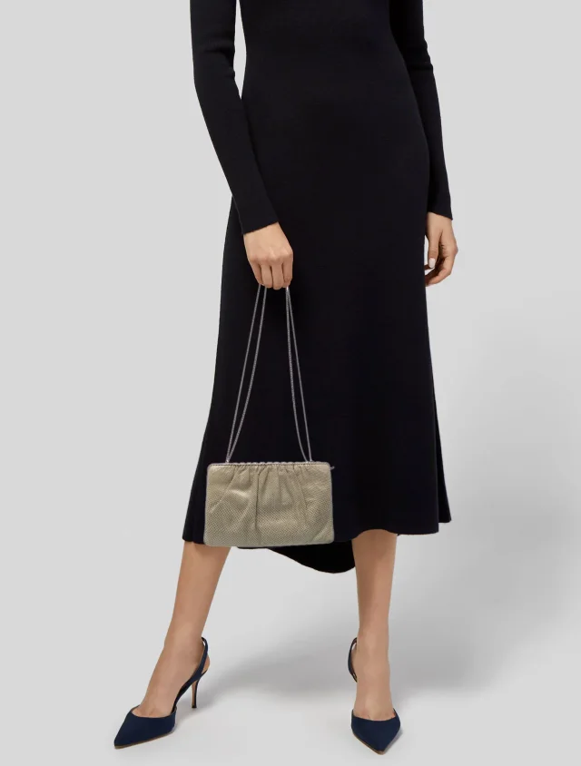 Judith Leiber Embossed Leather Evening Bag Vintage in Leather from The RealReal, photo 2 of 6