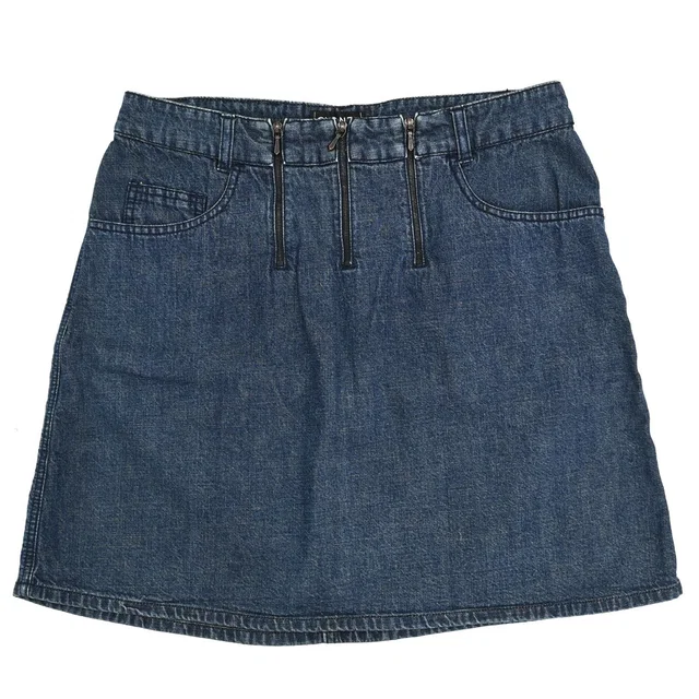 Chanel 2000 Denim Skirt Indigo #40 in Denim from AMORE Vintage Tokyo