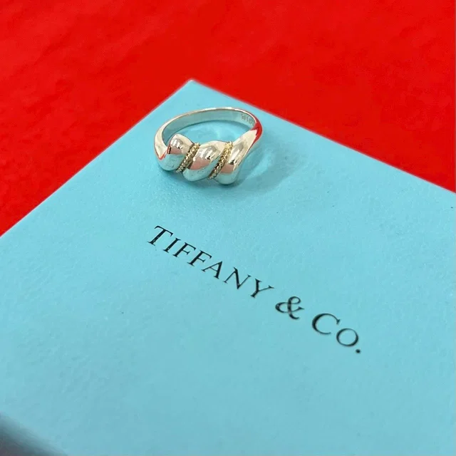 Tiffany & Co. Twist Trop Ring 925 Sterling Silver Gold in Gold from The Reluxe
