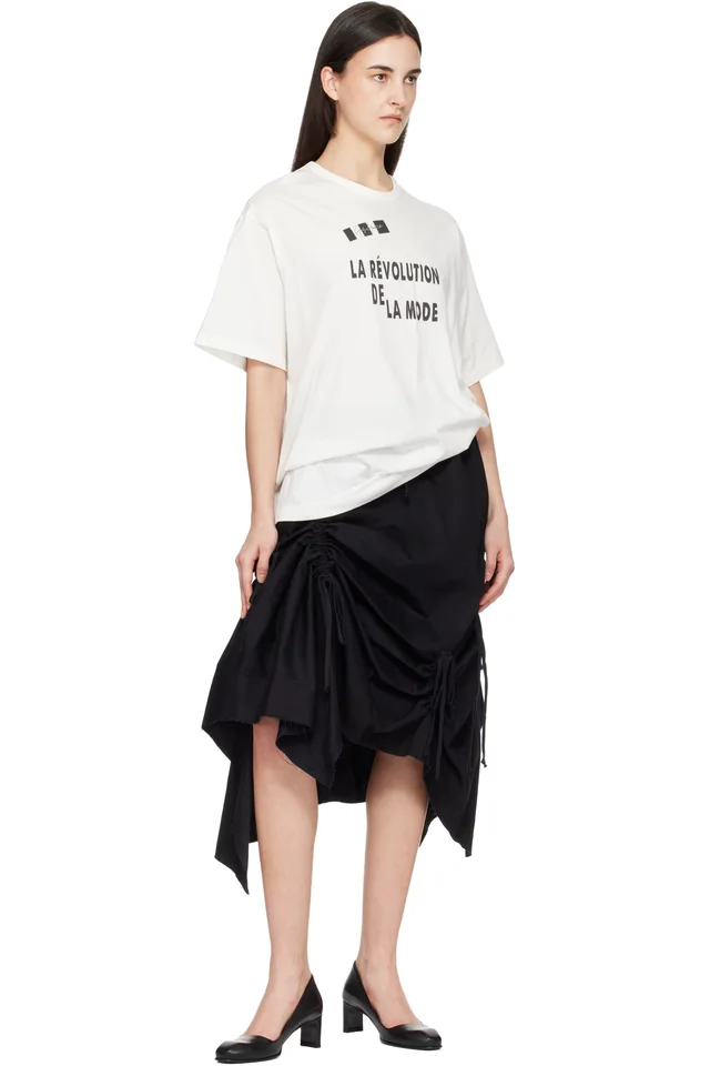 YOHJI YAMAMOTO Off-White 'La Révolution' Short Sleeve T-shirt, photo 4 of 4 from SSENSE