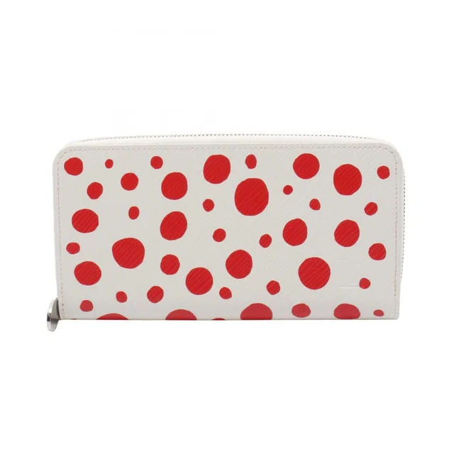 Round Wallet LV YK Zippy White Rouge Leather Yayoi Kusama in White Leather from The Reluxe