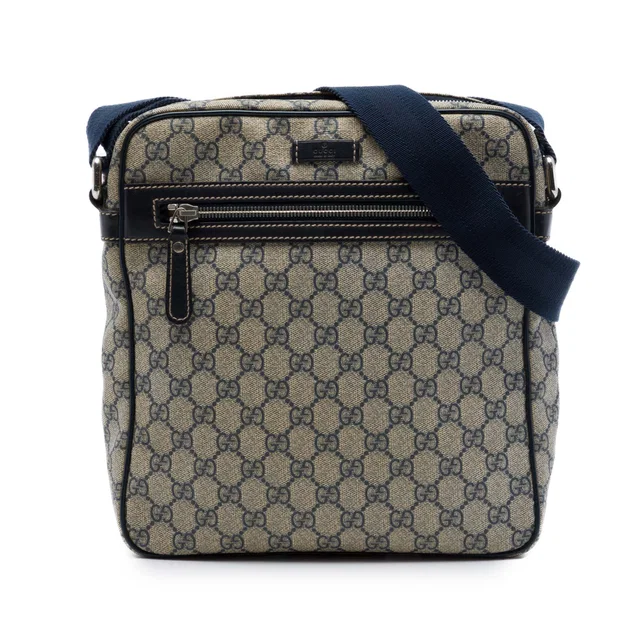 Beige Gucci GG Supreme Crossbody in Beige Coated canvas from Designer Revival