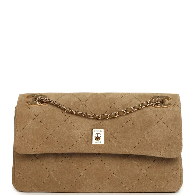 Chanel Medium "Eyes on You" Flap Bag Beige Suede Gold Hardware in Beige Suede from Madison Avenue Couture
